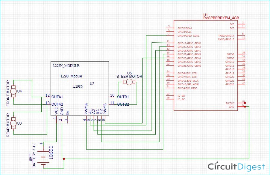 Autonomous Lane Detecting Car Circuit Diagram