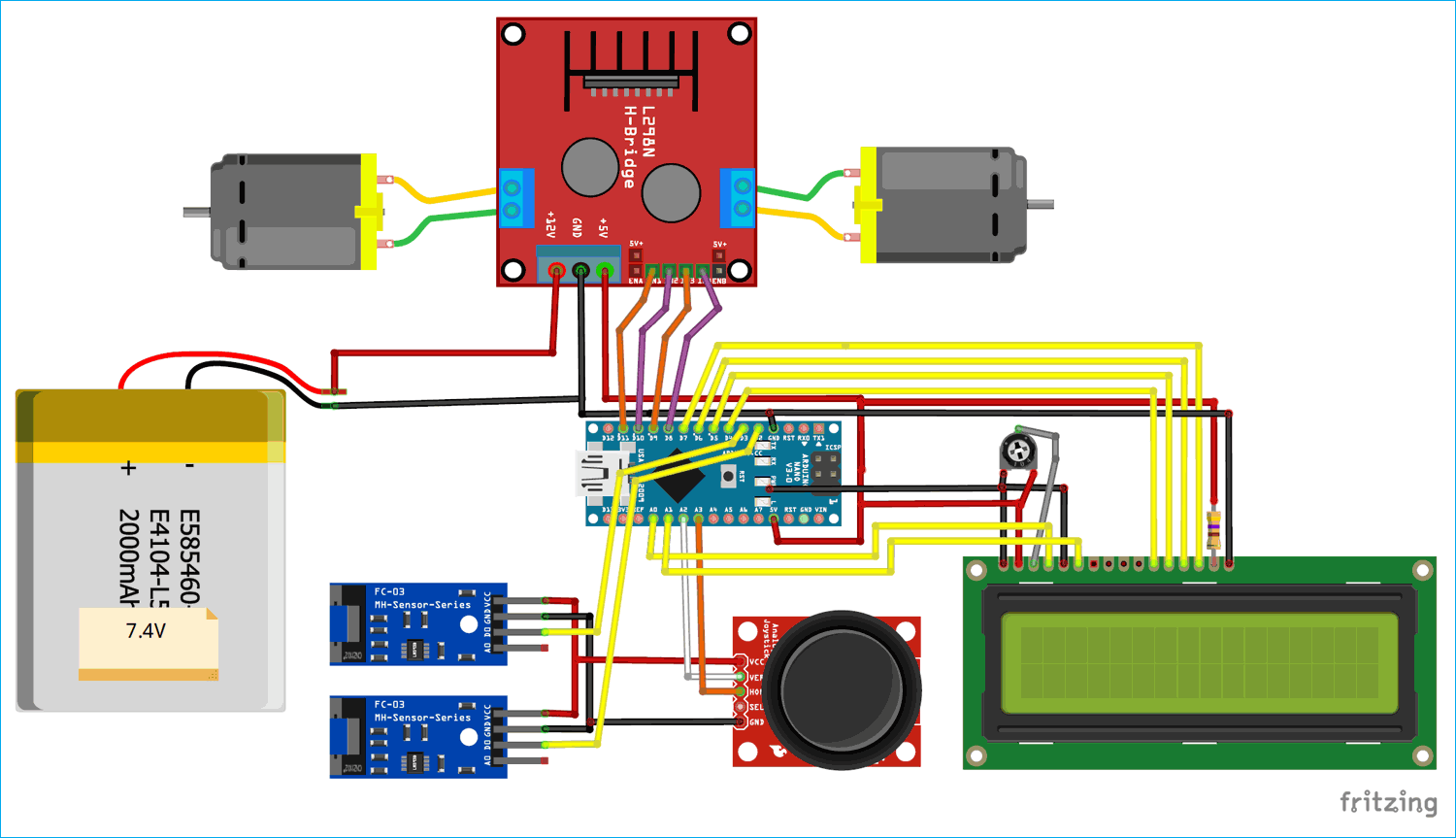 Circuit Diagram for Speed, Distance Measurement for Mobile Robots using Arduino and LM393 Sensor (H206)