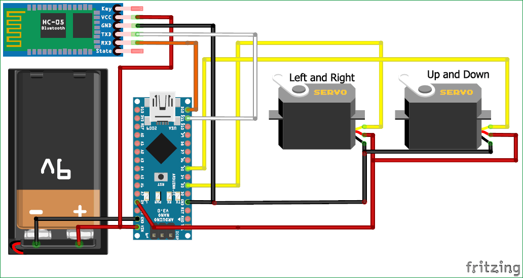 Face Tracking Robot With Arduino and Android circuit diagram
