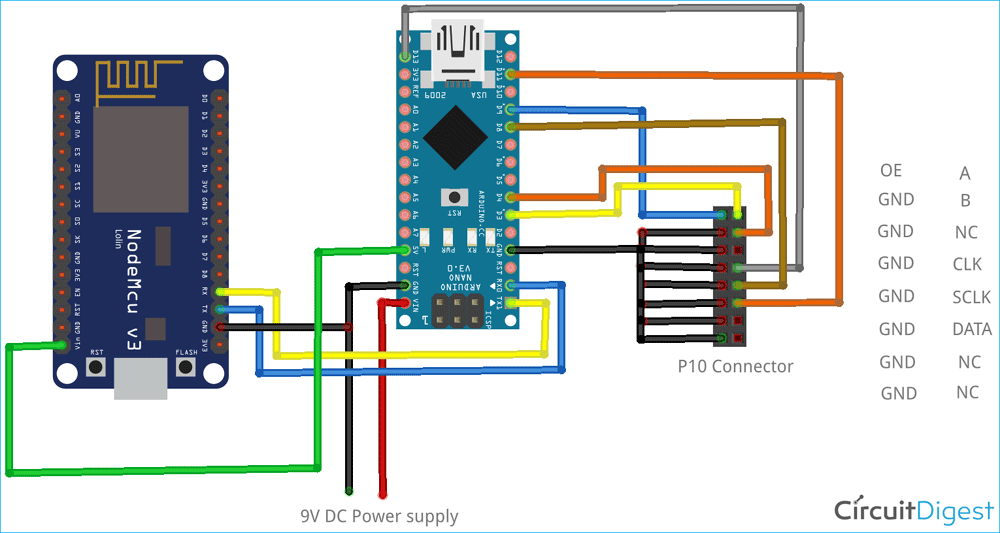 IoT Based Live Score Board Circuit Diagram