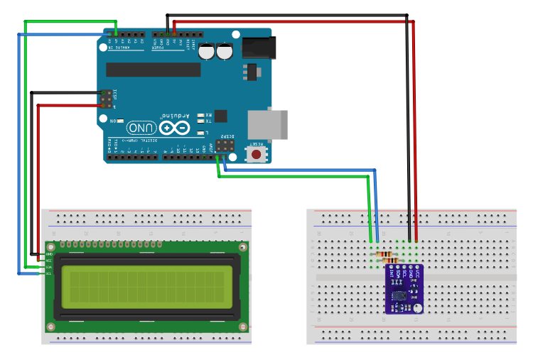 Circuit Diagram for Interfacing PAJ7620 Gesture Recognition Module with Arduino UNO