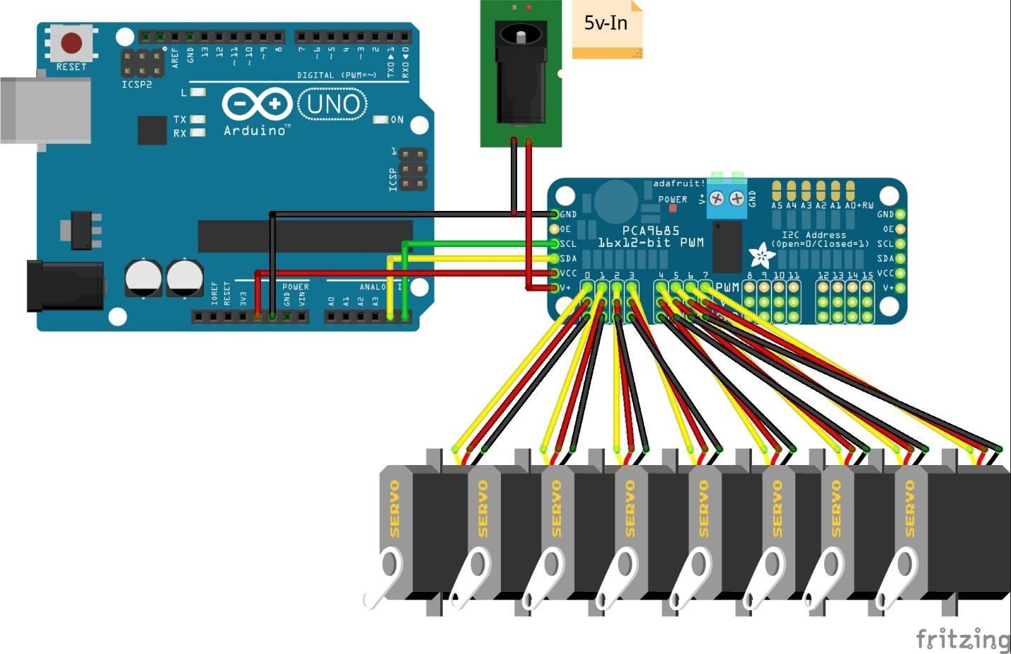 PCA9685 Arduino Circuit Diagram