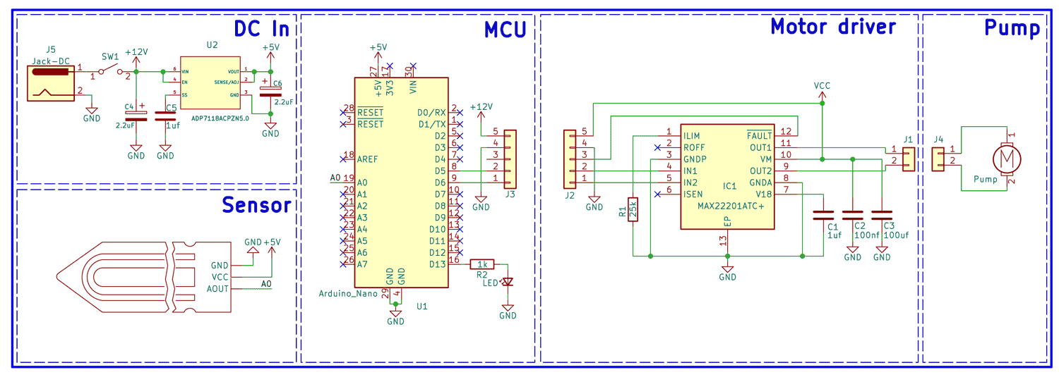 Automatic Plant Watering System using Arduino Circuit Diagram