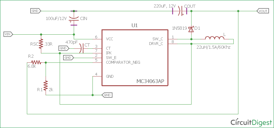 3.7V to 5V Boost Converter Circuit Diagram