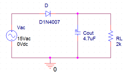 Half wave rectifier with filter