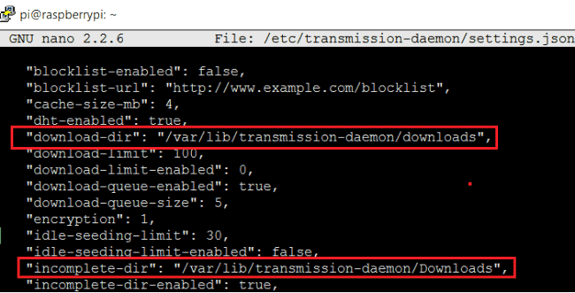 Raspberry-pi-torrent-using-transmission-download-location