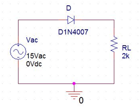 Half wave rectifier without filter