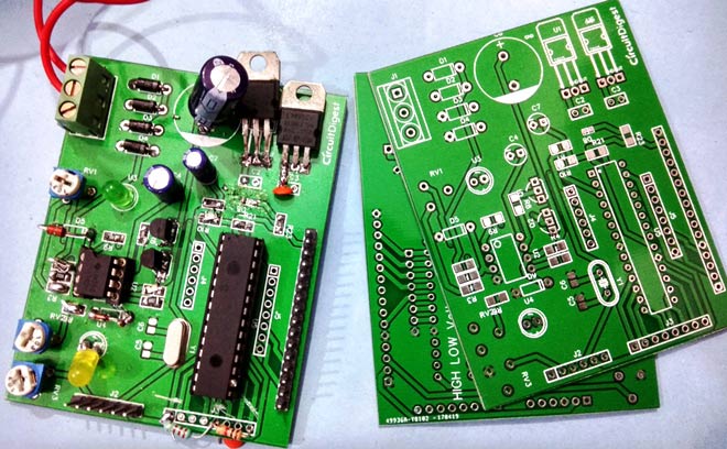 high low voltage protection using LM358 PIC microcontroller PCBs
