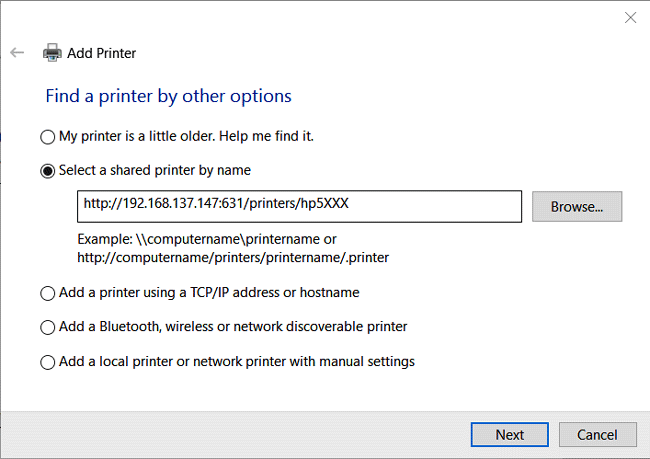 Adding printer to windows PC for Raspberry pi print server
