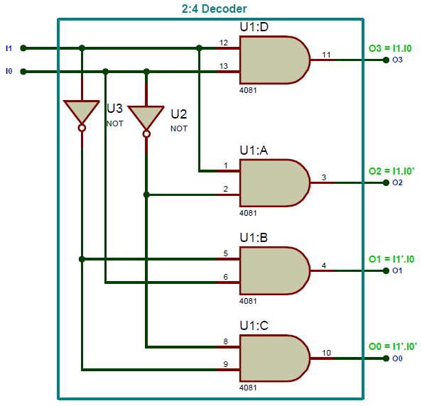 Binary Decoder Circuit Diagram