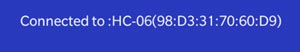 Bluetooth connection indicator of android app