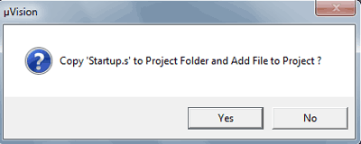 Dialog box appears to copy Startup.s