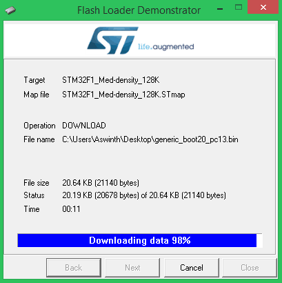 Download data for STM Microcontroller