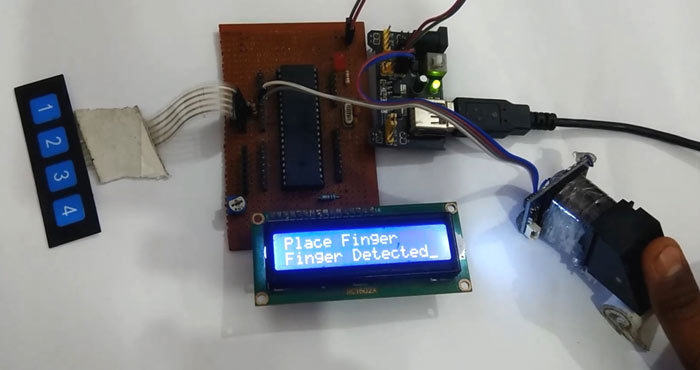 Fingerprint Sensor with PIC Microcontroller in action