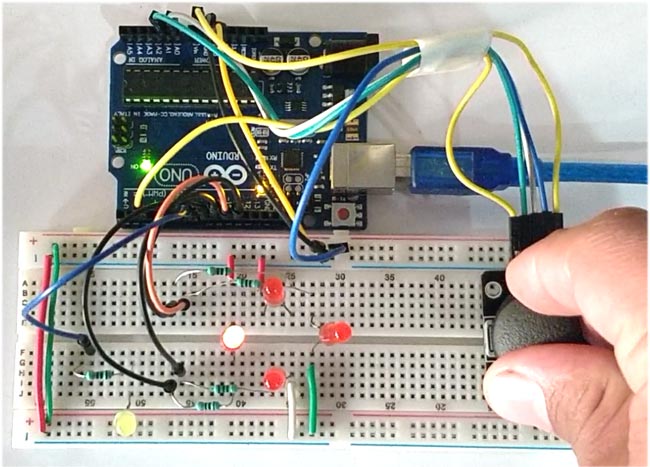 Interfacing Joystick with Arduino in action