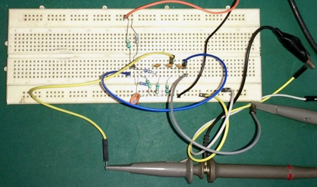 Phase Shift Oscillator Circuit Oscilloscope Connection