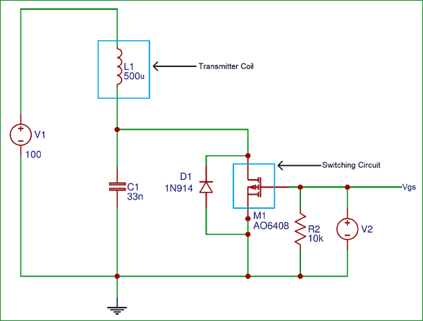 Wireless Charger Transmitter Circuit diagram