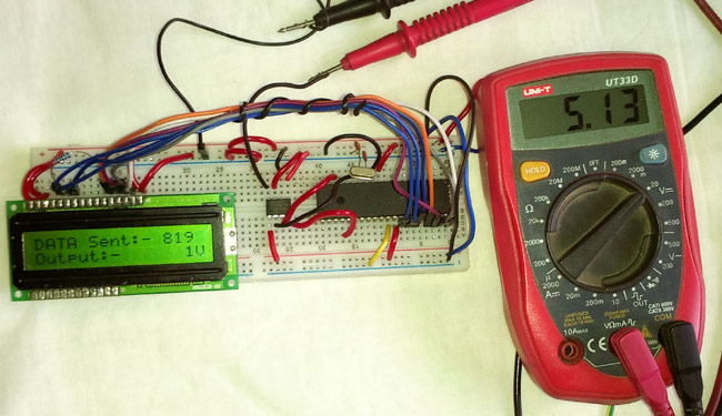 Circuit Hardware for DAC MCP4921 Interfacing with PIC Microcontroller PIC16F877A