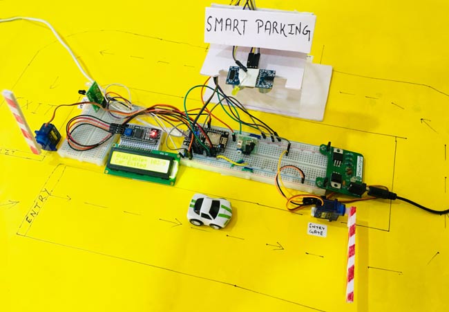Circuit Hardware for IoT based Smart Parking System using ESP8266 NodeMCU
