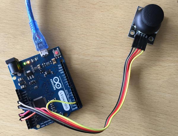 Circuit Hardware for Joystick Game Controller using Arduino Leonardo