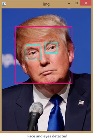 Face and Eyes Detected by OpenCV