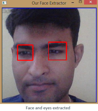 Face and Eyes Extracted using OpenCV