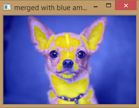 Merged Image with Amplified Blue Color using OpenCV