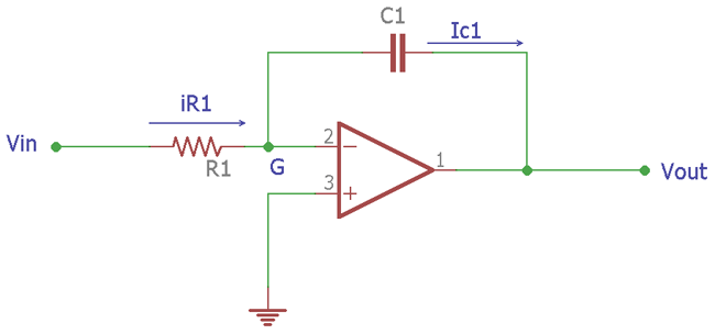 Output Voltage of Op-amp Integrator Circuit