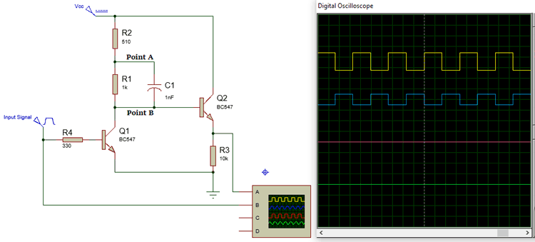 Proteus Simulation for Bootstrap Amplifier Circuit using Transistors