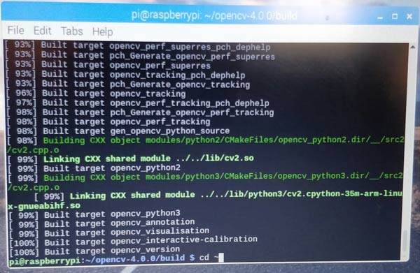 Successfully Installed OpenCV in Pi using CMake