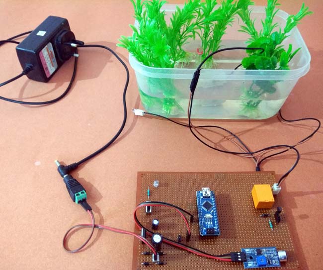 Testing Arduino Controlled Water Fountain using Sound Sensor