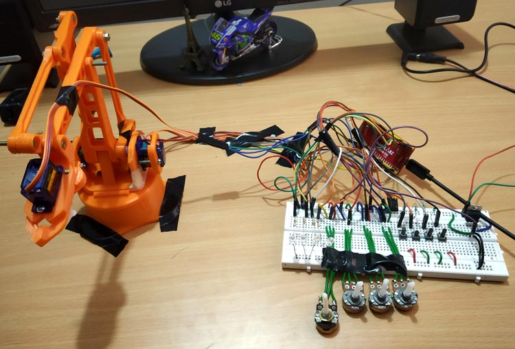 Testing Robotic Arm using ARM7 LPC2148 ARM Microcontroller