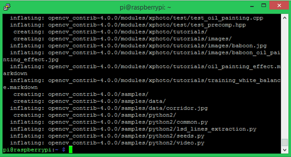 Unzip OpenCV Contrib for Installing OpenCV on Raspberry Pi using CMake