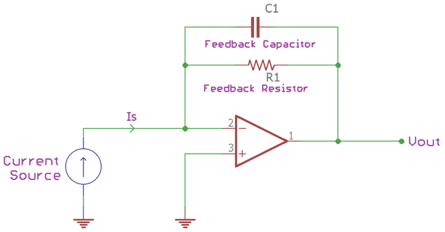 Working of Transimpedance Amplifier with Capacitor