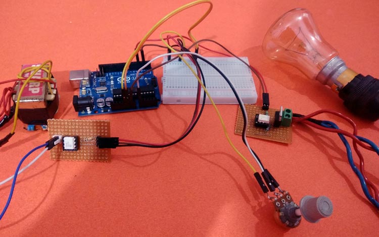 Circuit Setup of Arduino Lamp Dimmer