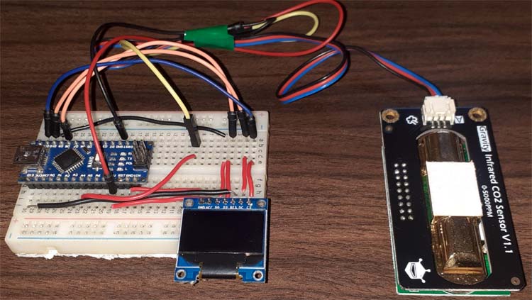 Arduino Interfacing with Gravity Infrared CO2 Sensor and OLED