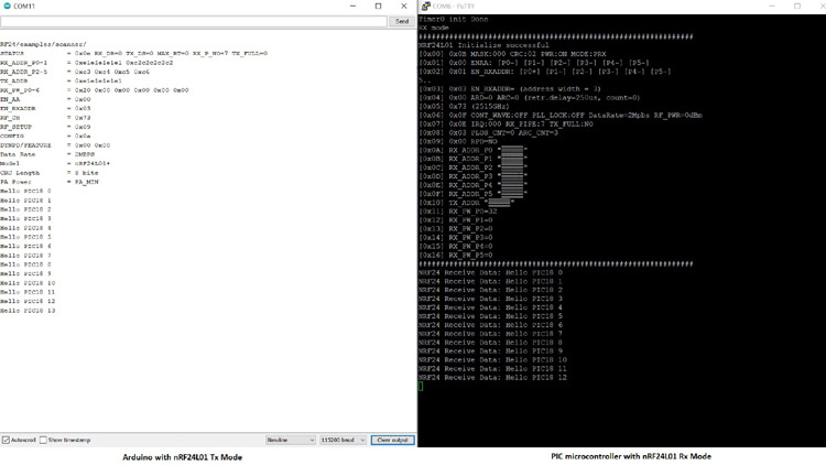 Debugging Log for Uno as Tx & PIC as Rx