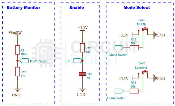 Smart Remote Battery Monitoring Schematic