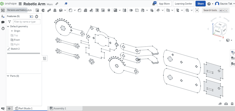 onshape design of robotic arm