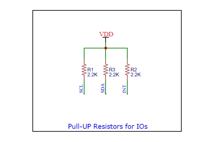 Schematic of Pull-UP Resistor Network of PAJ7620 Gesture Recognition Module