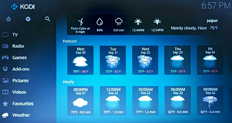 Installing Local Weather Station on Kodi Media Center