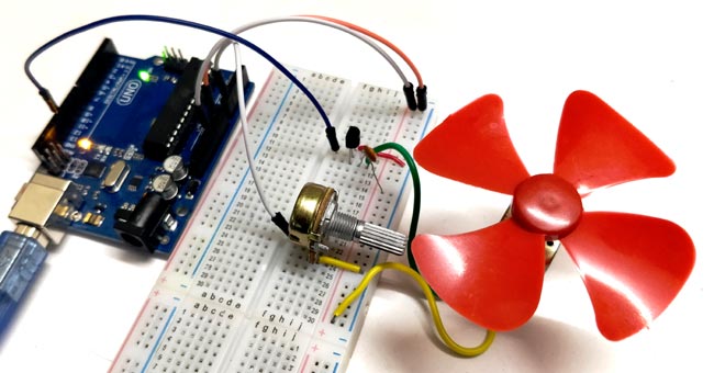 DC Motor Speed Control using Arduino and Potentiometer