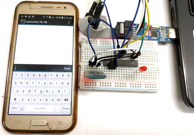 Interfacing HC-05 Bluetooth module with Atmega8