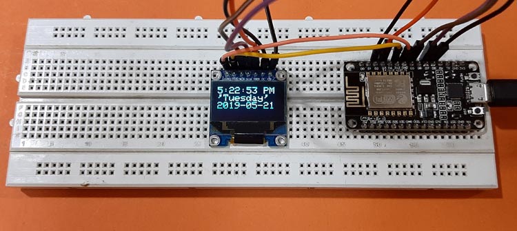 Internet Clock: Display Date and Time on OLED using ESP8266 NodeMCU with NTP