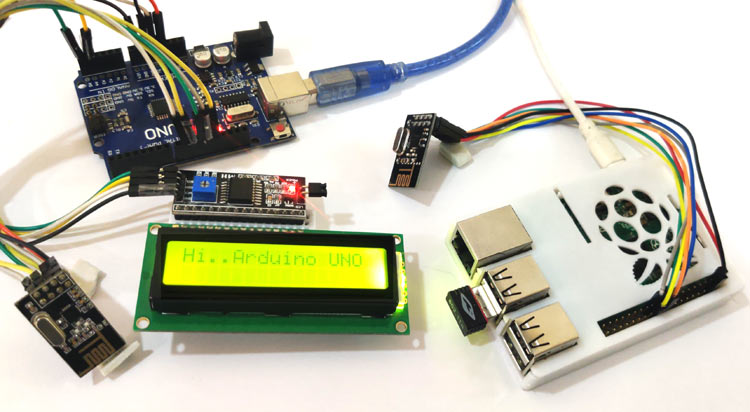 Wireless RF Communication between Raspberry Pi and Arduino UNO using nRF24L01 Module