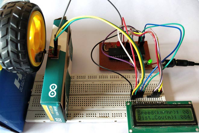 Digital Speedometer and Odometer Circuit using PIC Microcontroller
