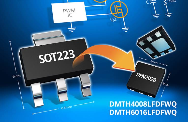 DMTH4008LFDFWQ and DMTH6016LFDFWQ Automotive-compliant MOSFETs