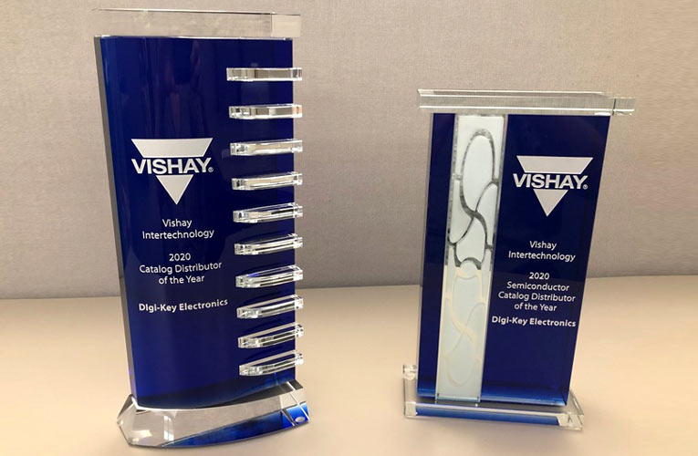 Digi-Key Electronics Honored with Vishay North America Catalog Distributor of the Year and Catalog Semiconductor Distributor of the Year Award