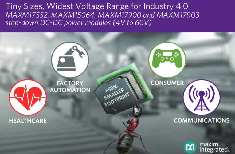Ultra-small DC-DC power modules provide 4 to 60V for industrial and consumer applications