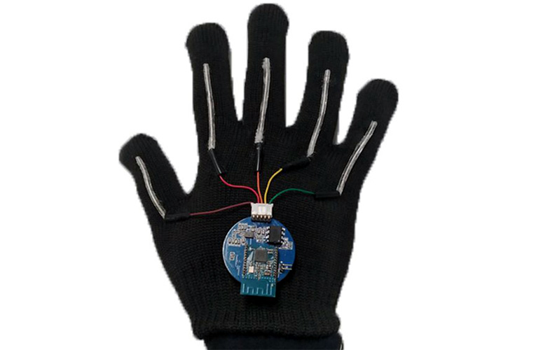 Wearable Tech Glove with Stretchable Sensors